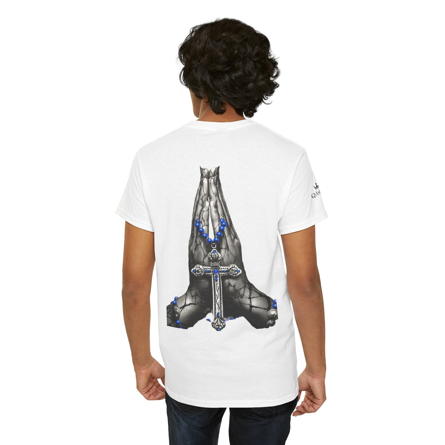 Praying Hands Graphic Tee, Unisex Heavy Cotton Tee, Casual Christian Wear, Perfect for Church, Gift for Faith Group