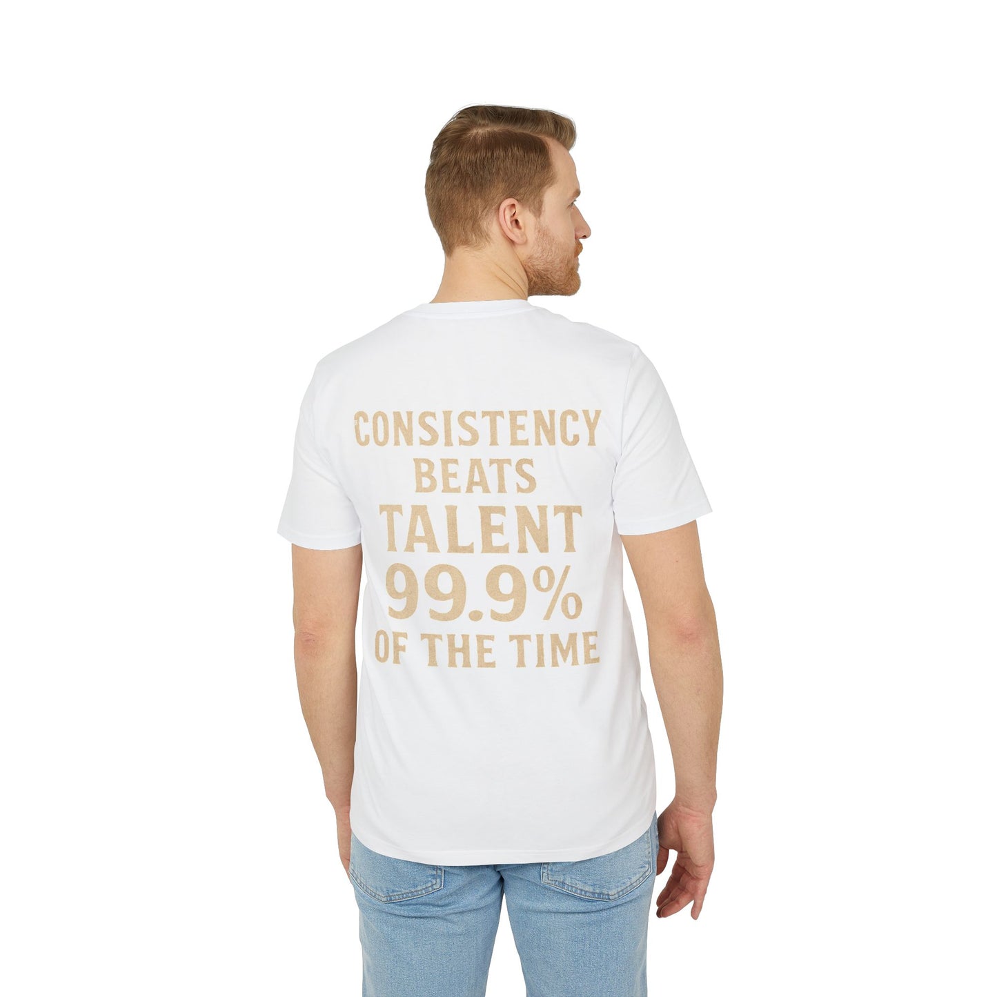Unisex Motivational T-Shirt – Consistency Beats Talent, Inspirational Tee for Creators, Gift for Artists, Casual Wear & Self-Improvement