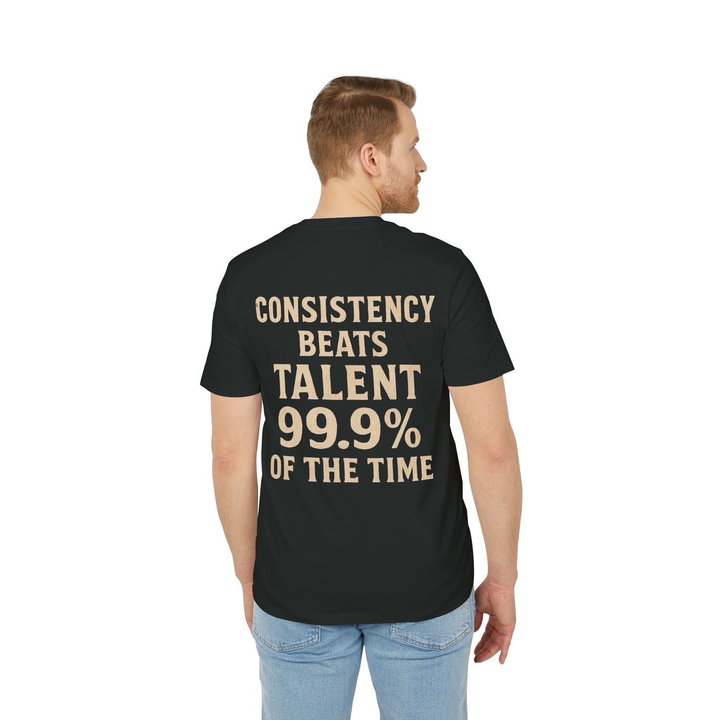 Unisex Motivational T-Shirt – Consistency Beats Talent, Inspirational Tee for Creators, Gift for Artists, Casual Wear & Self-Improvement