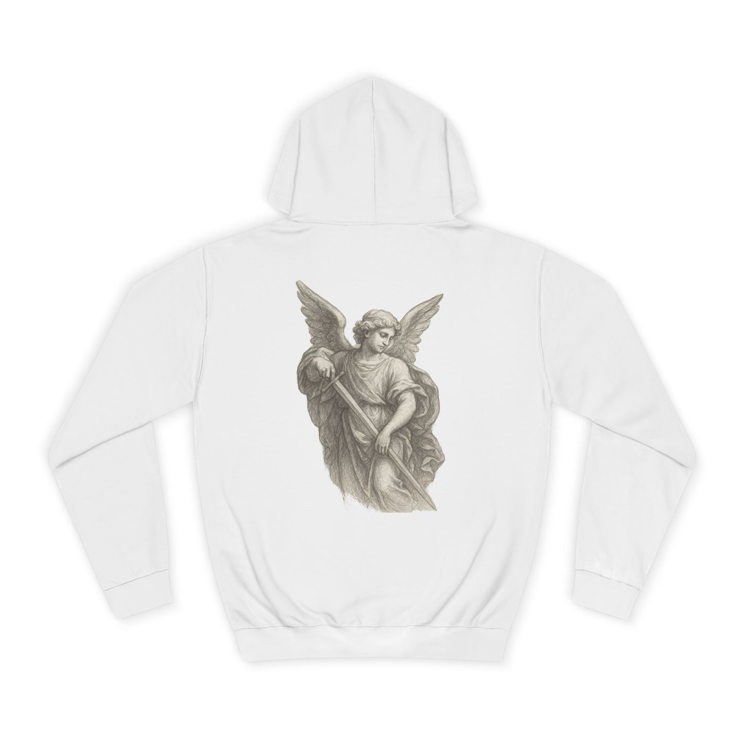 Angel & Wolf Unisex College Hoodie, Cozy Campus Wear, Inspirational Gift, Stylish Art Hoodie, Perfect for Graduation, Everyday Comfort