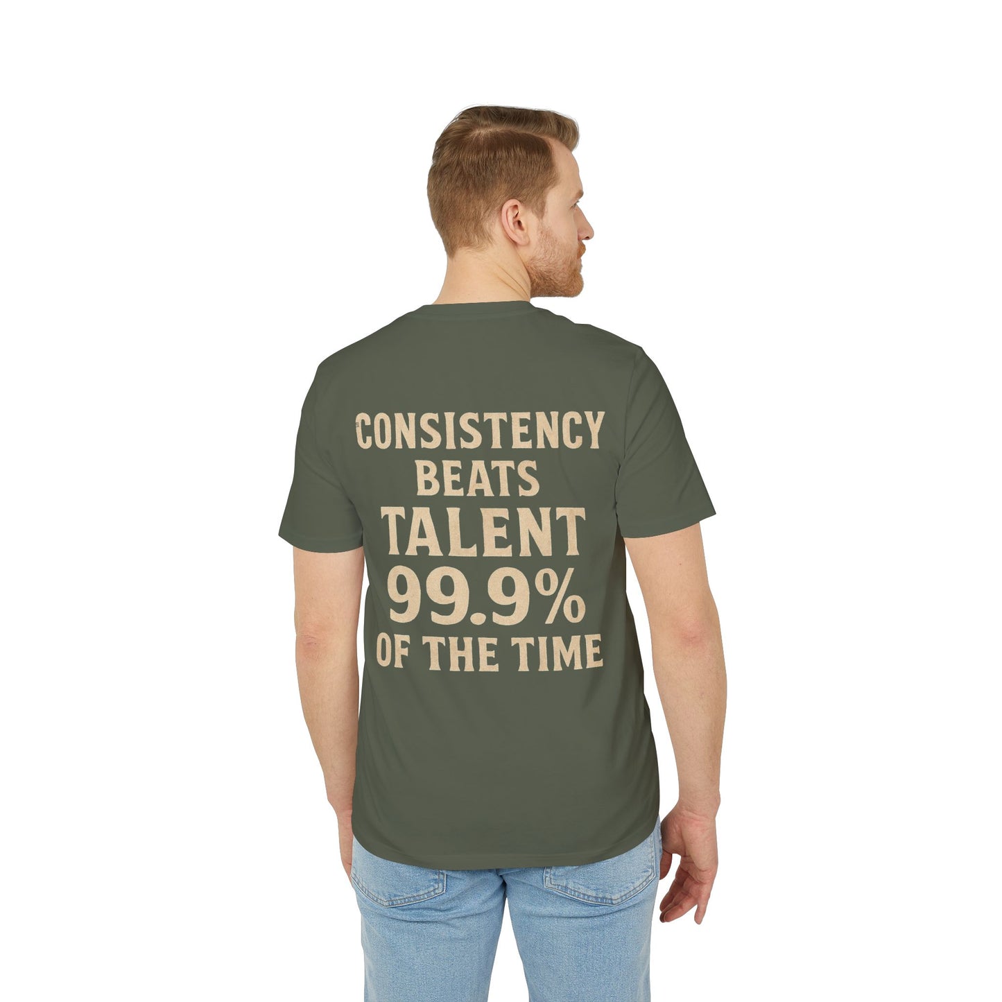 Unisex Motivational T-Shirt – Consistency Beats Talent, Inspirational Tee for Creators, Gift for Artists, Casual Wear & Self-Improvement